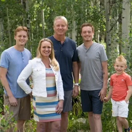 Tim Johnson, owner of Poo Squad Austin, with his family
