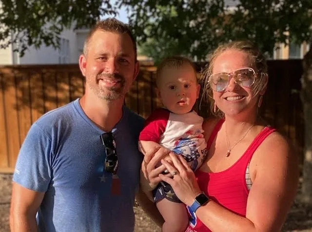 Mitch Johnson, owner of Poo Squad New Braunfels, with his family
